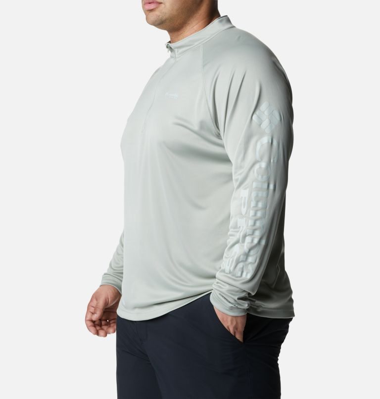 Men's Columbia PFG Terminal Tackle 1/4 Zip Sweatshirts Grey | Plus Size CA-IL504